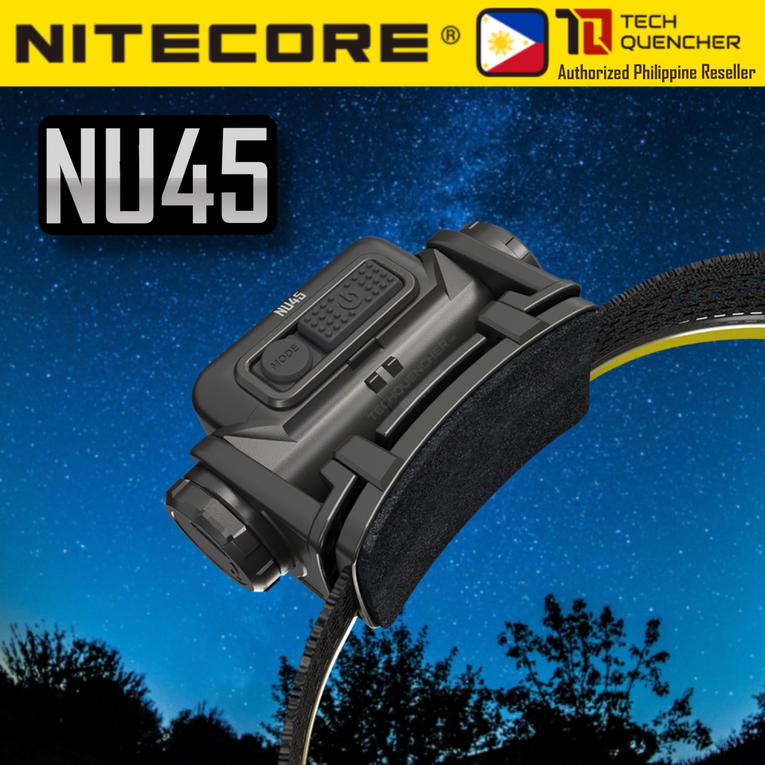 Nitecore NU45 Headlamp 1700 Lumens - 8 Core UHE LED - 14W USB-C Fast Charging 4000mah Battery - IP68