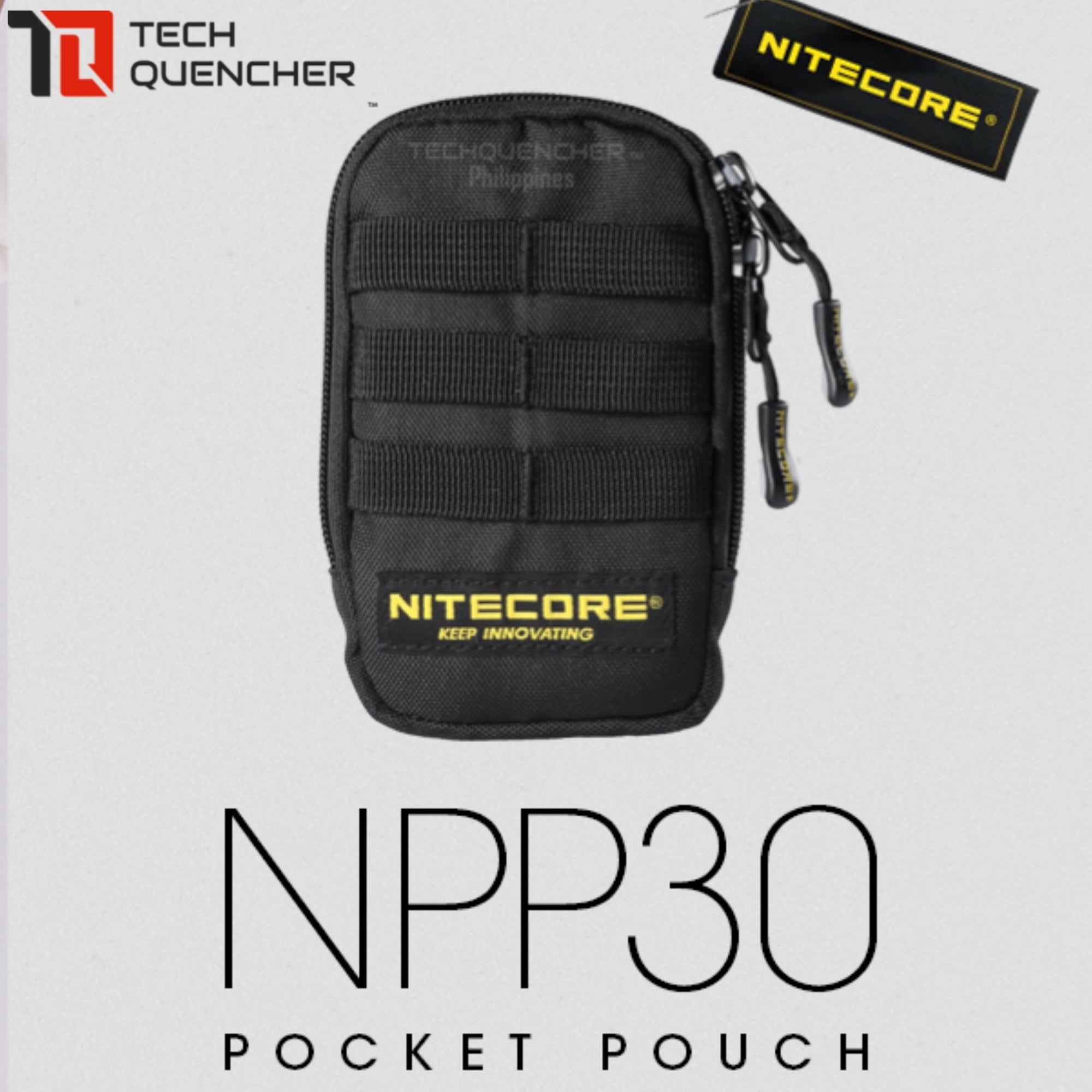 Nitecore NPP30 Pocket Pouch - 500D Water Resistant Polyester Fabric - Expansion Straps - Expansion Modes - Bag