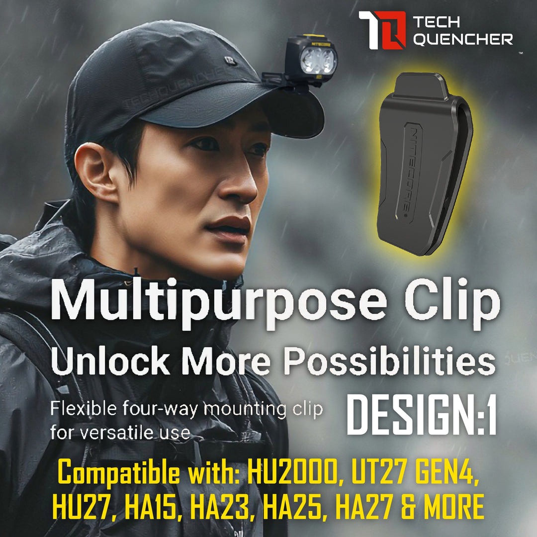 Nitecore Multipurpose Clip - Adjustable - Compatible with Selected Nitecore Products and Headlamps