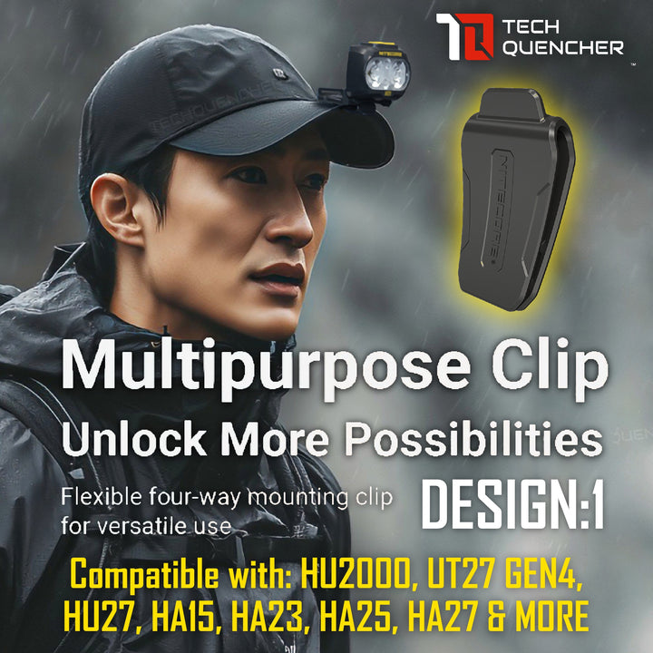 Nitecore Multipurpose Clip - Adjustable - Compatible with Selected Nitecore Products and Headlamps