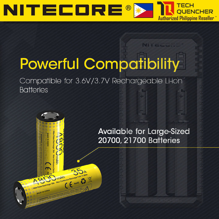 Nitecore UI2 V2 Portable USB-C Li-ion Battery Charger - Dual Slot - Lightweight EDC - 1000mA MAX