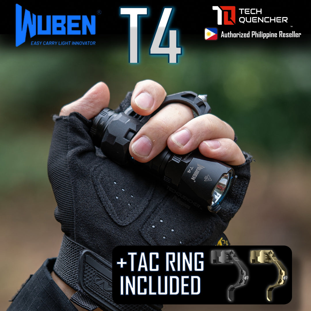Wuben T4 Flashlight - Compact - Rotary Selector Mode - Dual Stage Tailcap - 850 Lumens - USB-C