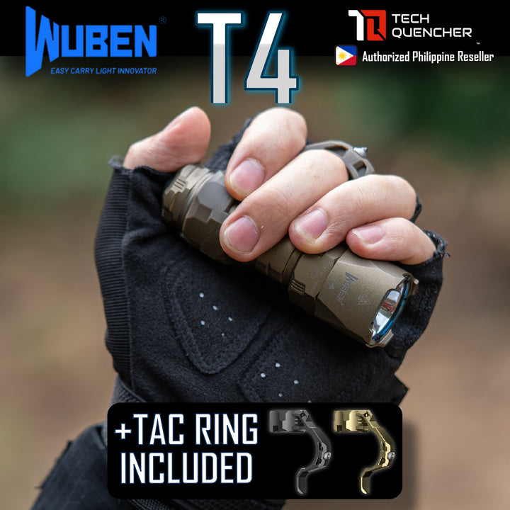Wuben T4 Flashlight - Compact - Rotary Selector Mode - Dual Stage Tailcap - 850 Lumens - USB-C