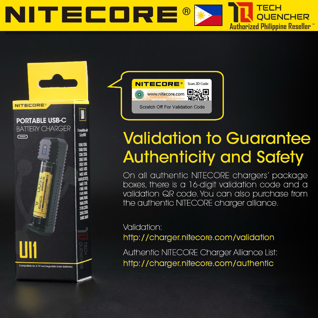 Nitecore UI1 Portable USB-C Li-ion Battery Charger - Single Slot