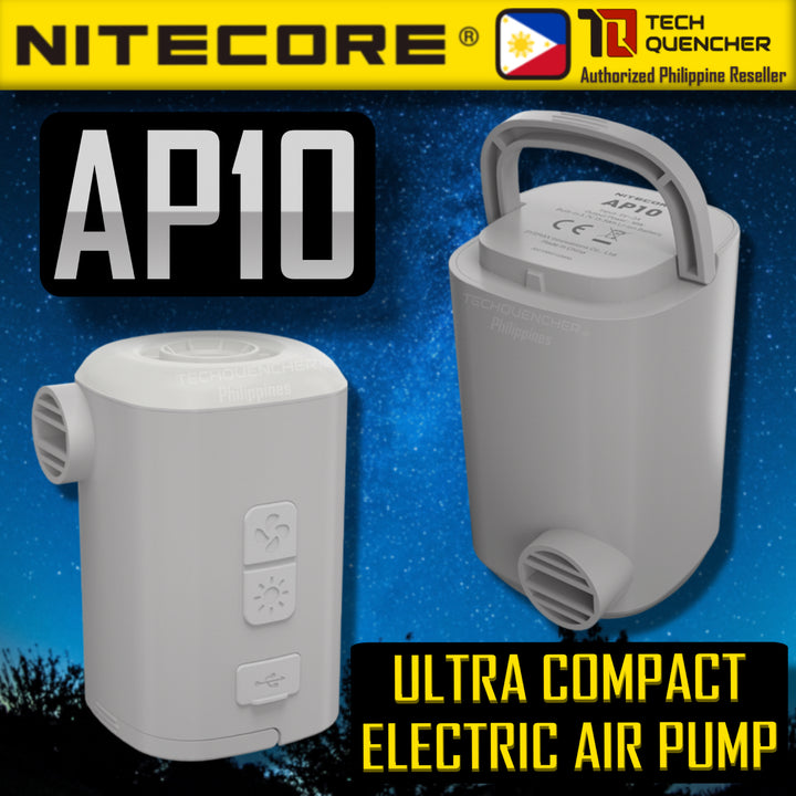 Nitecore AP10 Compact Electric Air Pump - Emergency Light - Inflate - Deflate - Magnetic Base - IP44