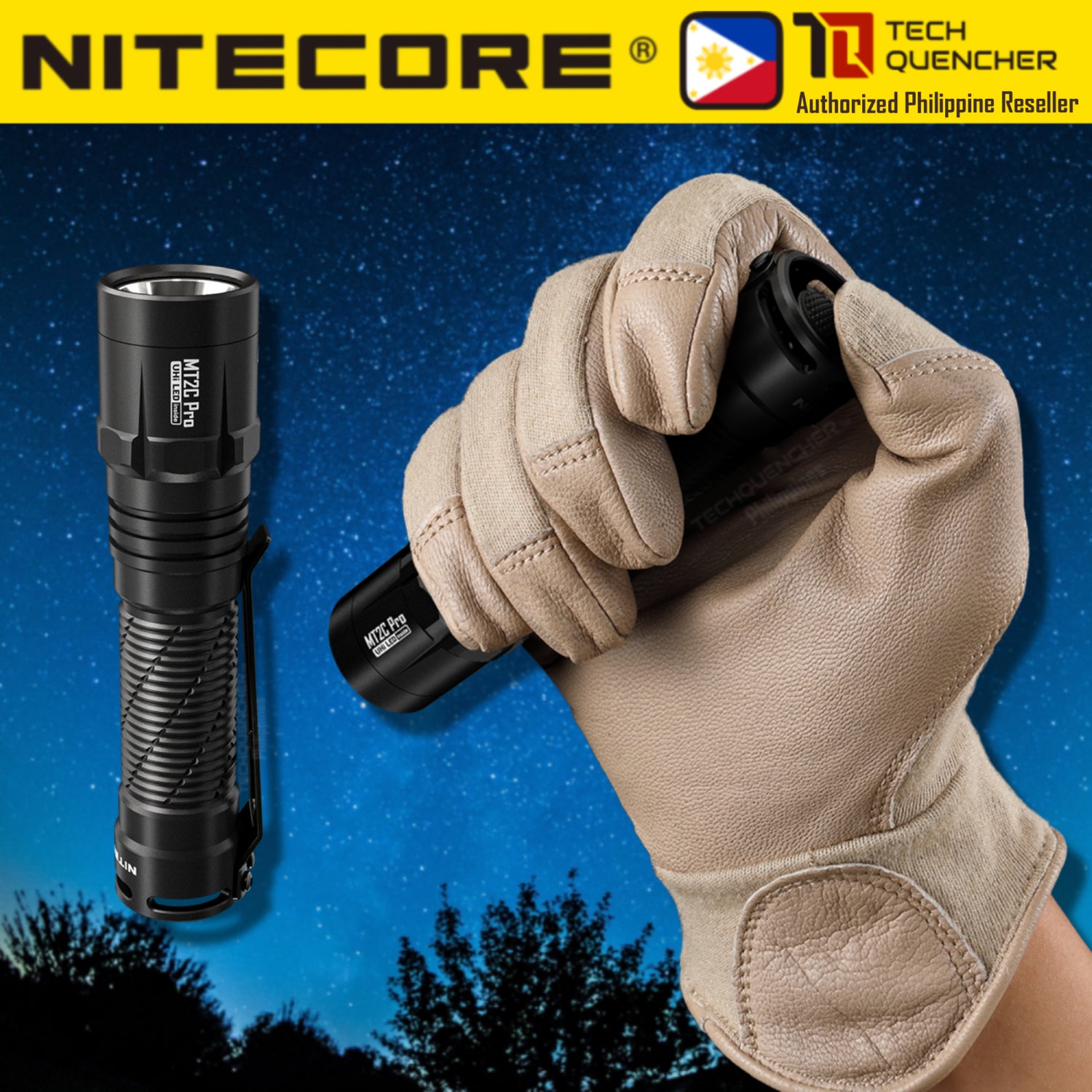 Nitecore MT2C Pro Flashlight - 1800 Lumens - UHi 20 Led - USB-C Rechargeable 18650 Battery  - IP68