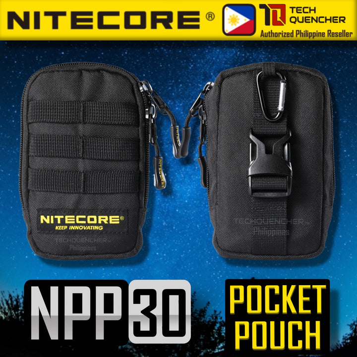 Nitecore NPP30 Pocket Pouch - 500D Water Resistant Polyester Fabric - Expansion Straps - Expansion Modes - Bag
