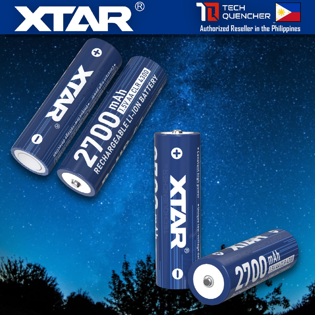 XTAR AA CLR 4300 1.5V 2700mAh Rechargeable Lithium Battery - 1.5V Constant High Power - 20°C to 60°C
