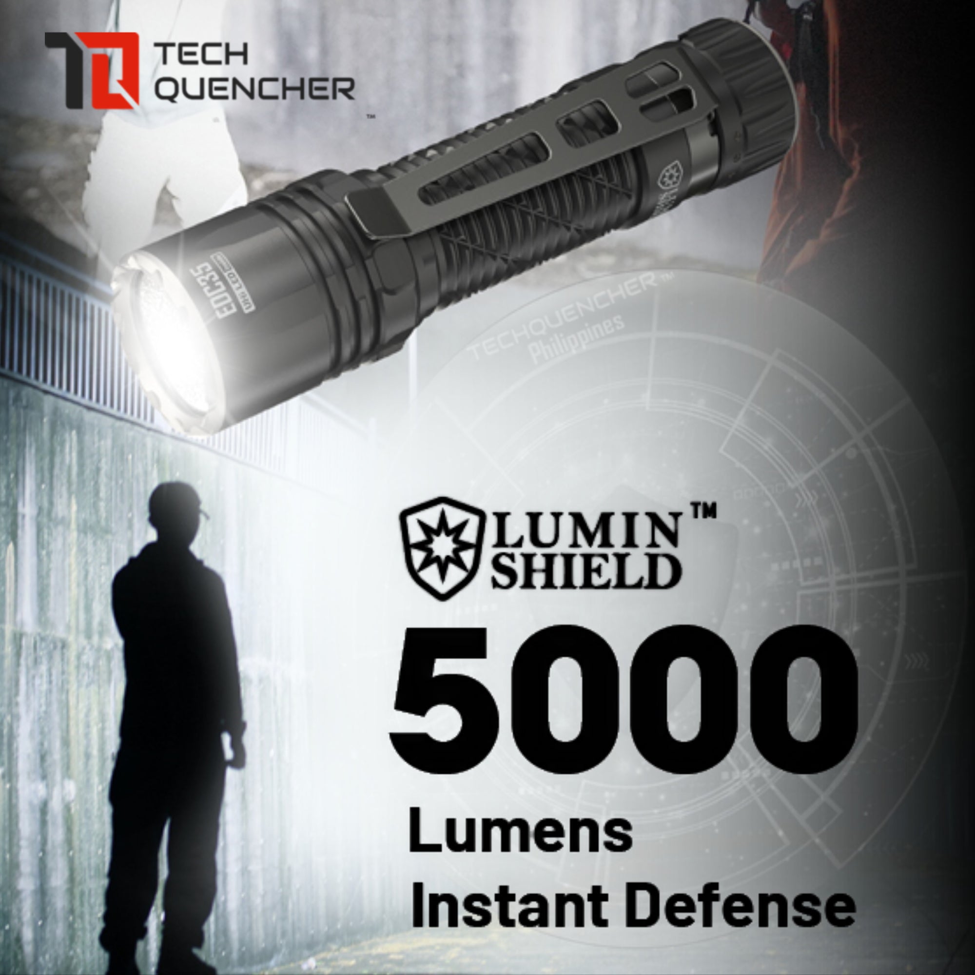 Nitecore EDC35 Flashlight with Lumin Shield - 5000 Lumens  - USB-C Rechargeable - 550m beam - IP68