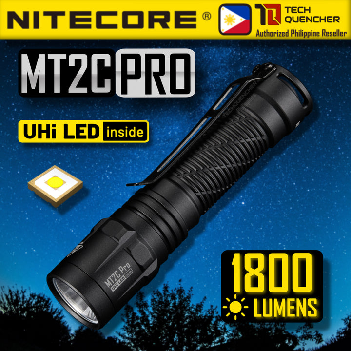 Nitecore MT2C Pro Flashlight - 1800 Lumens - UHi 20 Led - USB-C Rechargeable 18650 Battery  - IP68