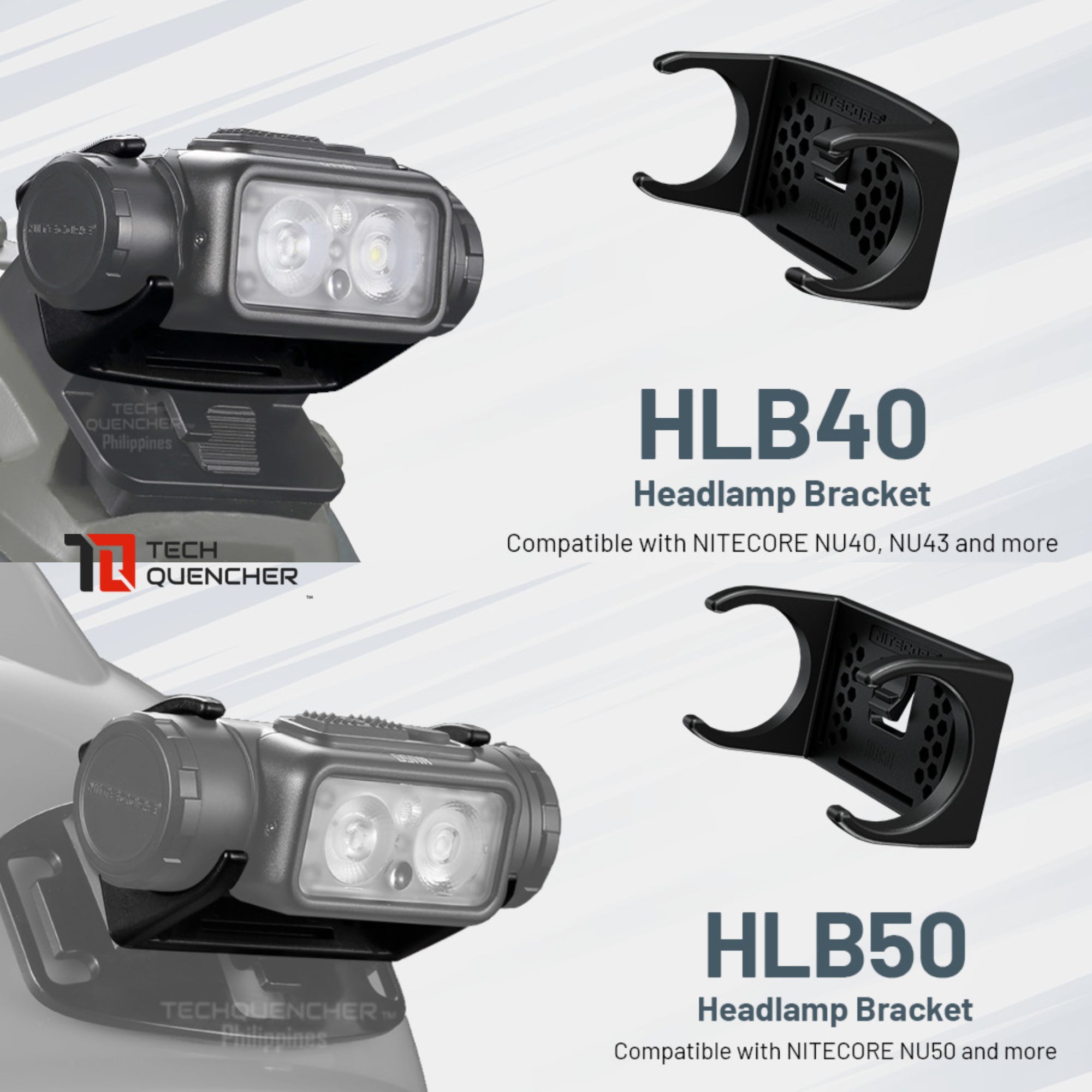 Nitecore Headlamp Bracket Universal Mounting Kit - Helmet - HMB HLB Series - NU25 UL NU33 NU43 NU50 HC65 UHE