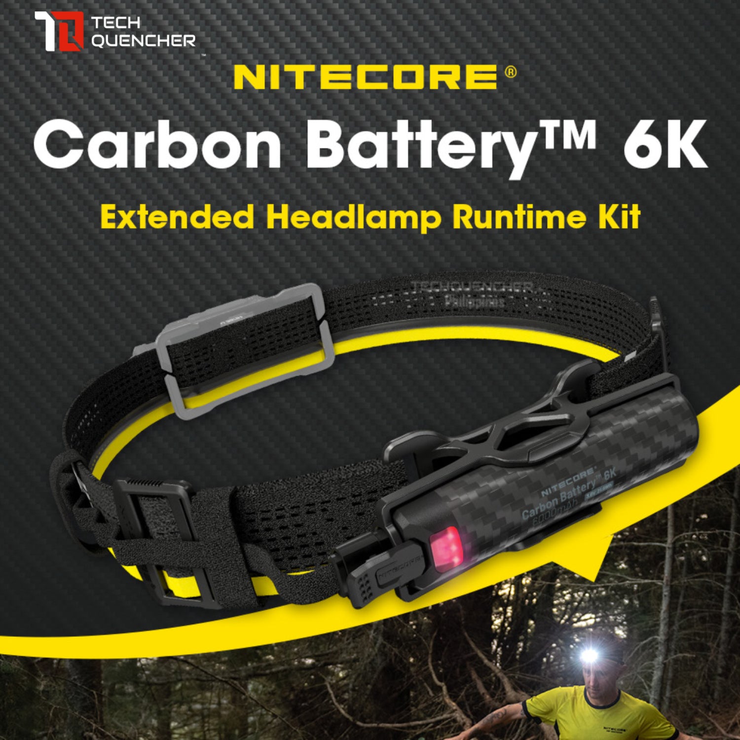 Nitecore Carbo 6K Kit 6000mAh Powerbank - Extended Headlamp Runtime Kit for NU43 NU45 NU50 HC65 UHE