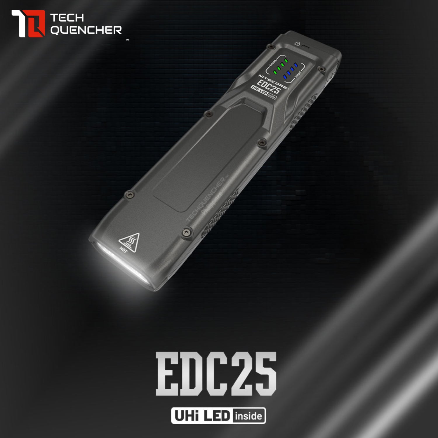 Nitecore EDC25 Flashlight with Sensor Protect - 3000 Lumens- Uhi 20 LED - USB-C - 1700mAh - IP54