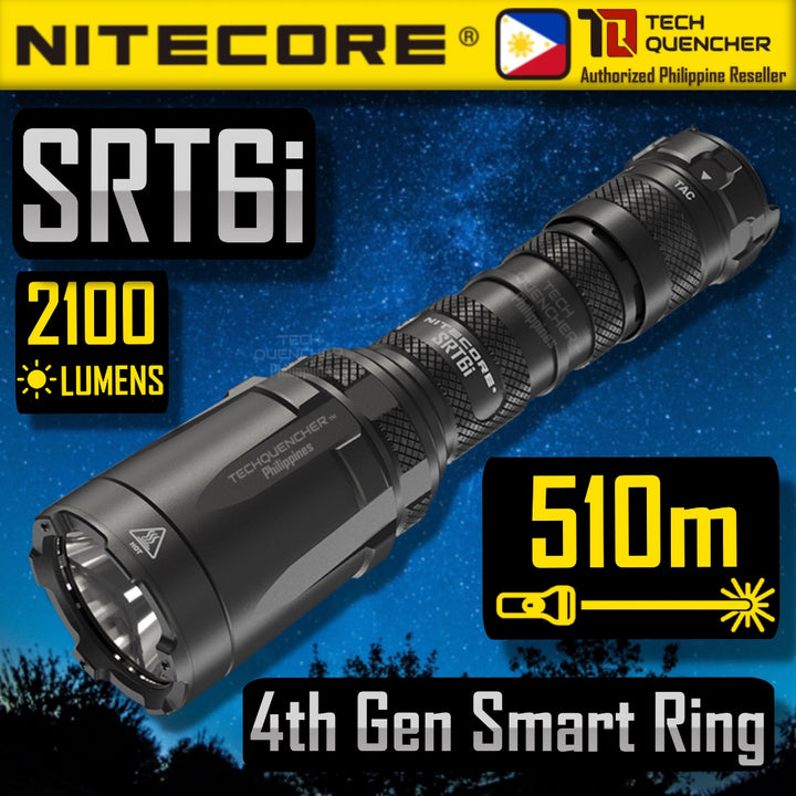 Nitecore SRT6i Tactical Flashlight - 510 Meter - 2100 Lumens - Smart Ring Selector - USB-C  - IP68