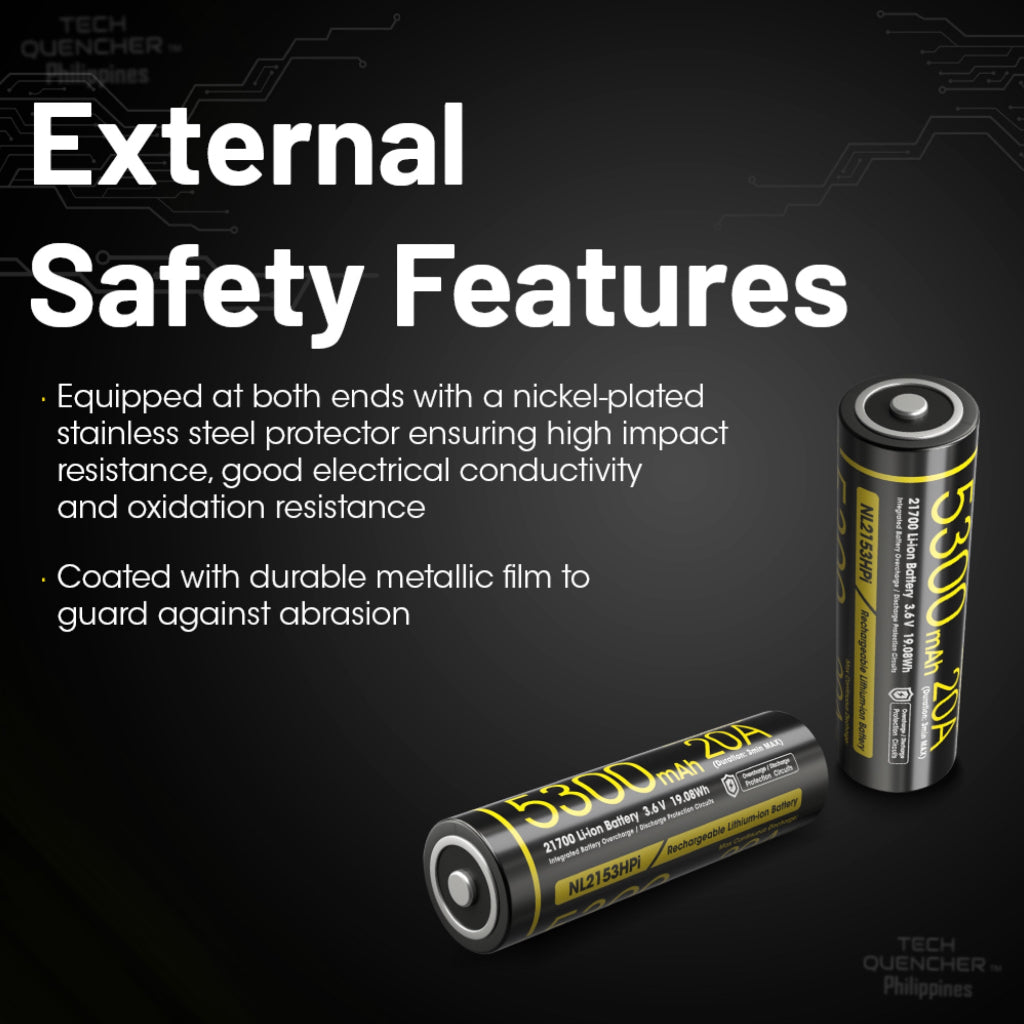 Nitecore NL2153HPi 5300mAh Battery - 20A - 21700 i Series High Drain - High Capacity Battery