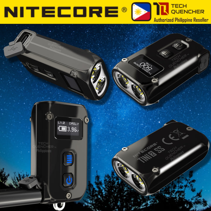 Nitecore Tini2 Special Edition - Ti and SS - Keychain Flashlight - 500 Lumens - 21.5g - OLED - USB-C