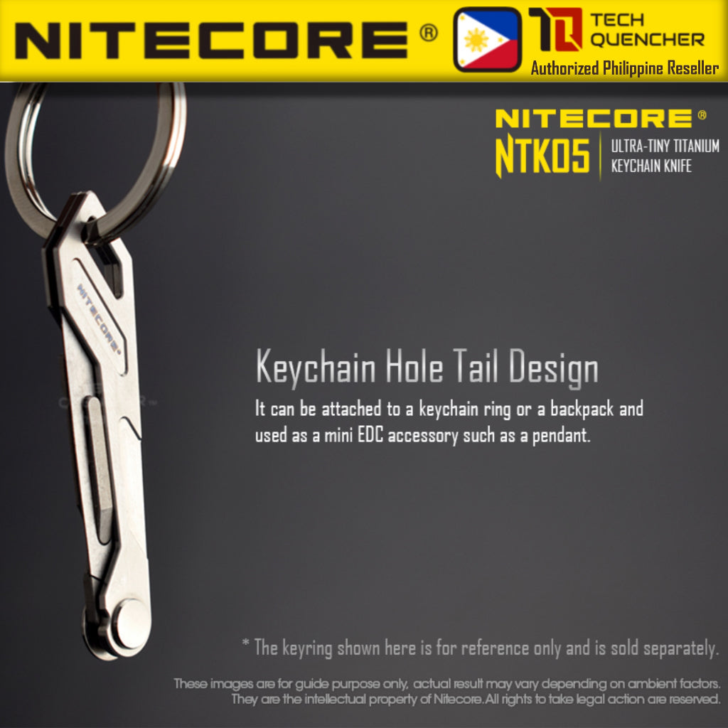 Nitecore NTK05 Titanium Knife - Ultra Tiny Kechain Knife - EDC - 4.8grams - 55mm - Replaceable blade