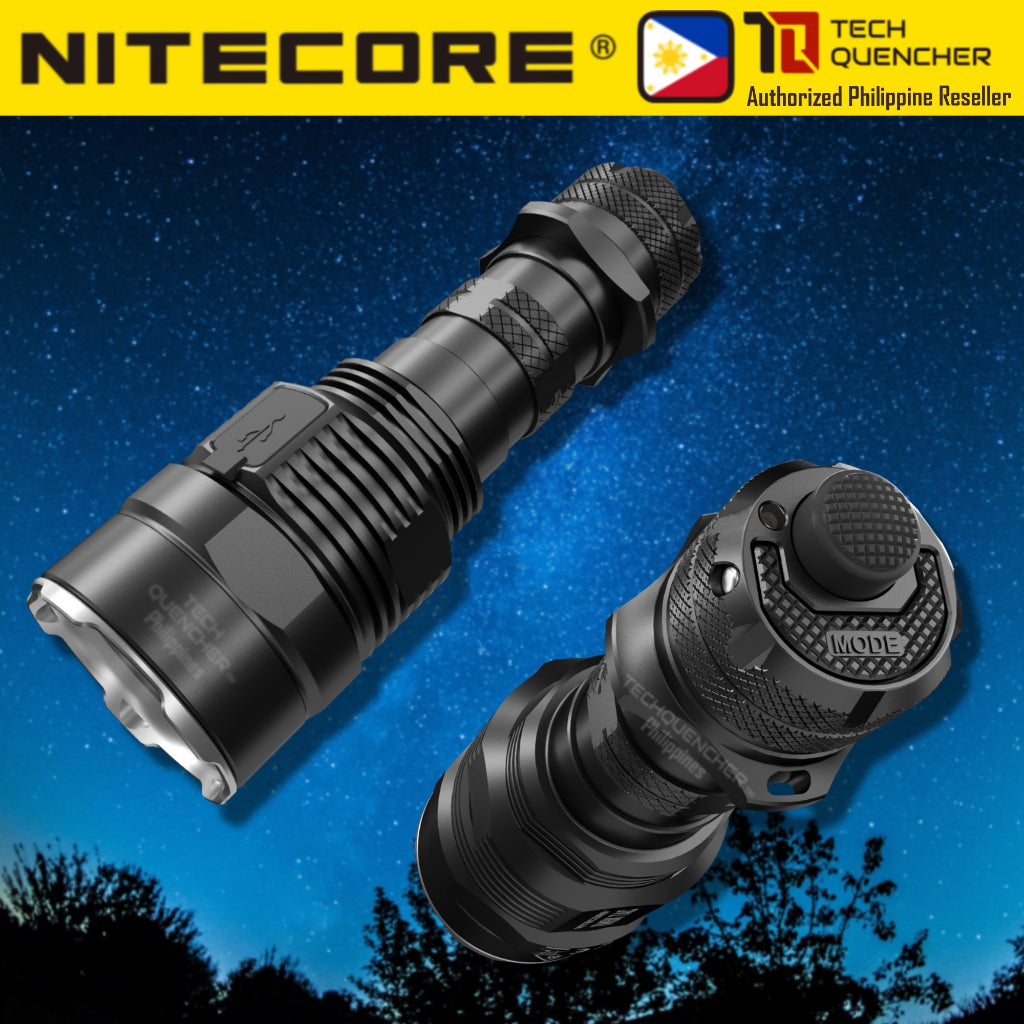 Nitecore TM9K TAC Flashlight - 9800 Lumens - 5000mAh Battery - USB-C QC Charging - IP68 - Tac Ring