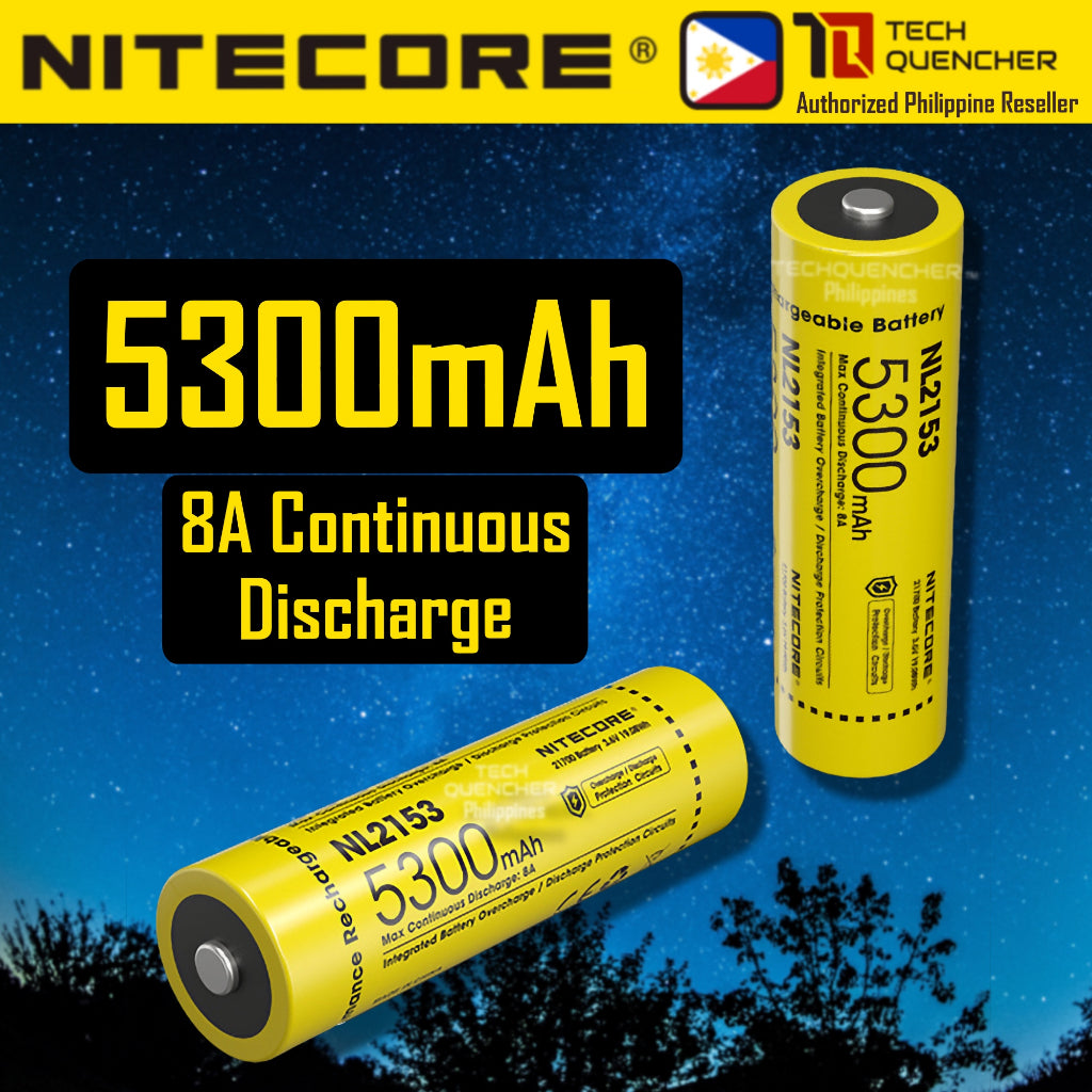 Nitecore NL2153 Battery 5300mAh 8A 21700 High Capacity Protected Li-ion Rechargeable Battery