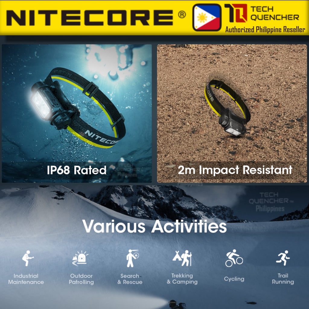 Nitecore NU50 Headlamp 1400 Lumens -146g -Dual Output - USB-C Rechargeable 4000mah Battery - IP68