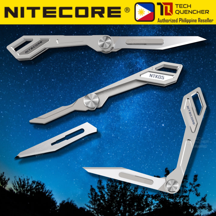 Nitecore NTK05 Titanium Knife - Ultra Tiny Kechain Knife - EDC - 4.8grams - 55mm - Replaceable blade