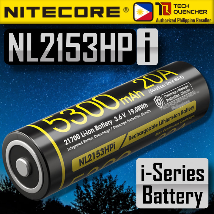 Nitecore NL2153HPi 5300mAh Battery - 20A - 21700 i Series High Drain - High Capacity Battery