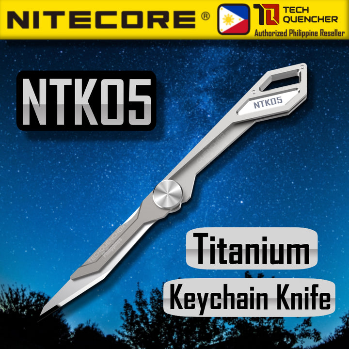 Nitecore NTK05 Titanium Knife - Ultra Tiny Kechain Knife - EDC - 4.8grams - 55mm - Replaceable blade