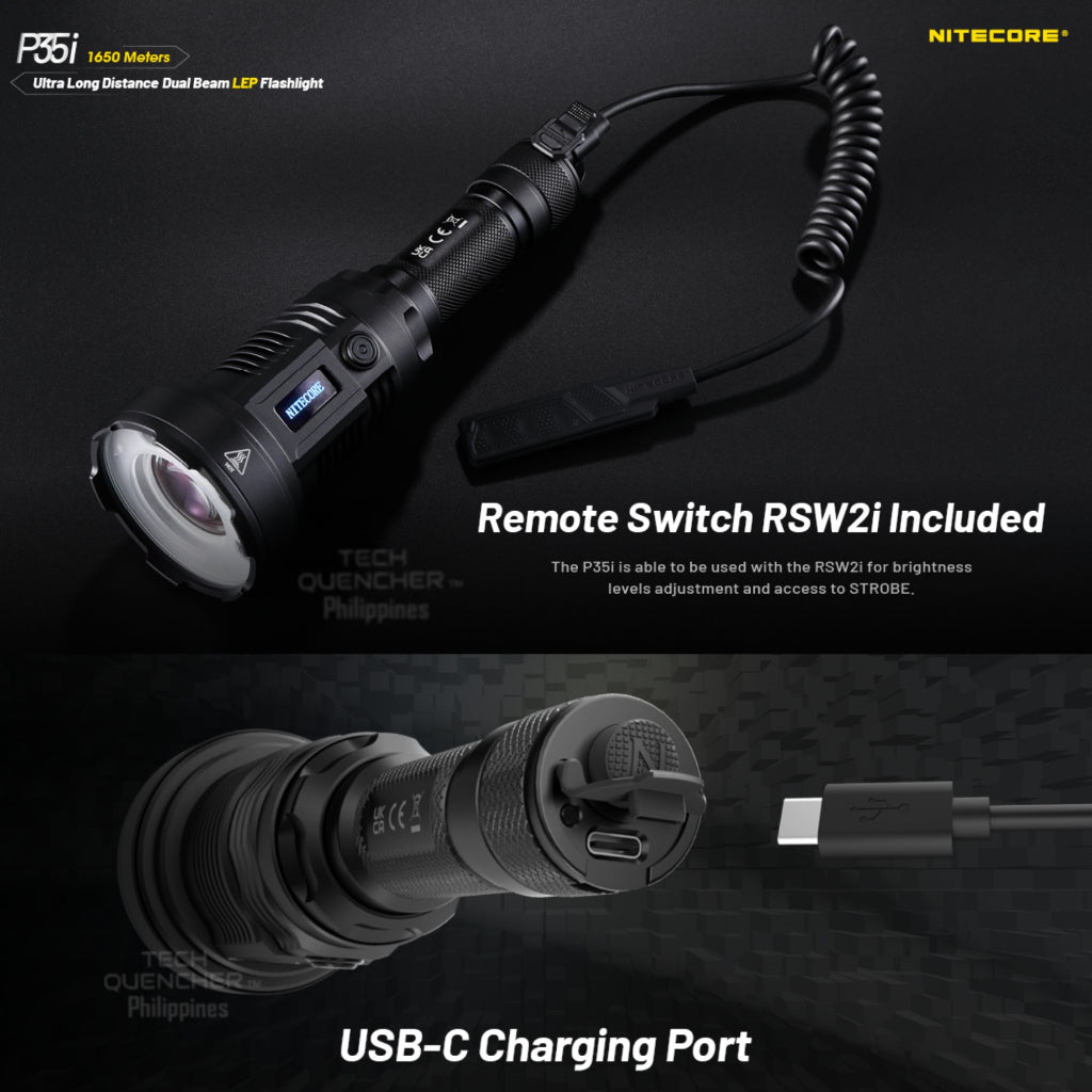 Lep Usb Nitecore P35i LEP Flashlight - 1650 meters - 3000 lumens - USB-C 5000m ...