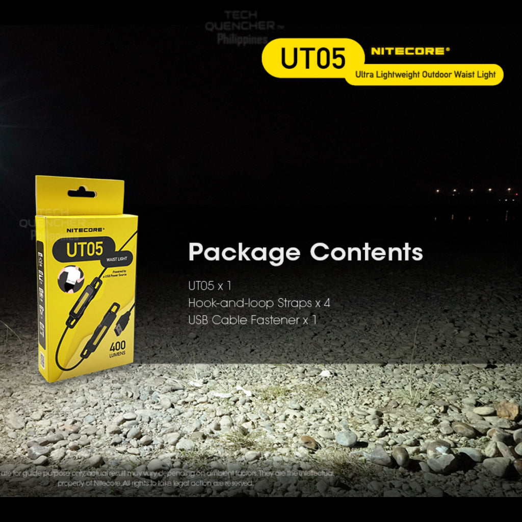 Nitecore UT05 Waist Light - 400 lumens- Headlamp Flashlight Alternative - IP66 -Running Camping