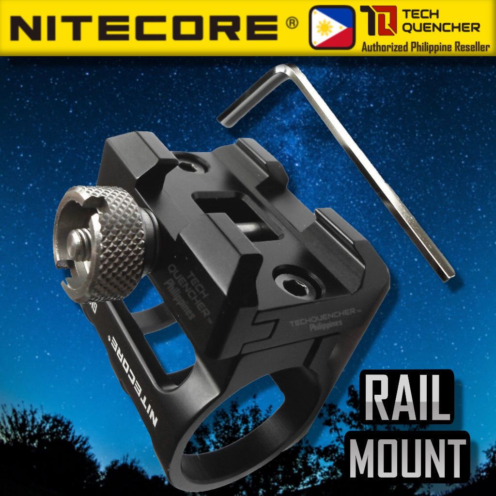 Nitecore GM02 Flashlight Holder - Rail Mount System - Supports 1 inch ( 25.4mm ) Diameter Flashlight