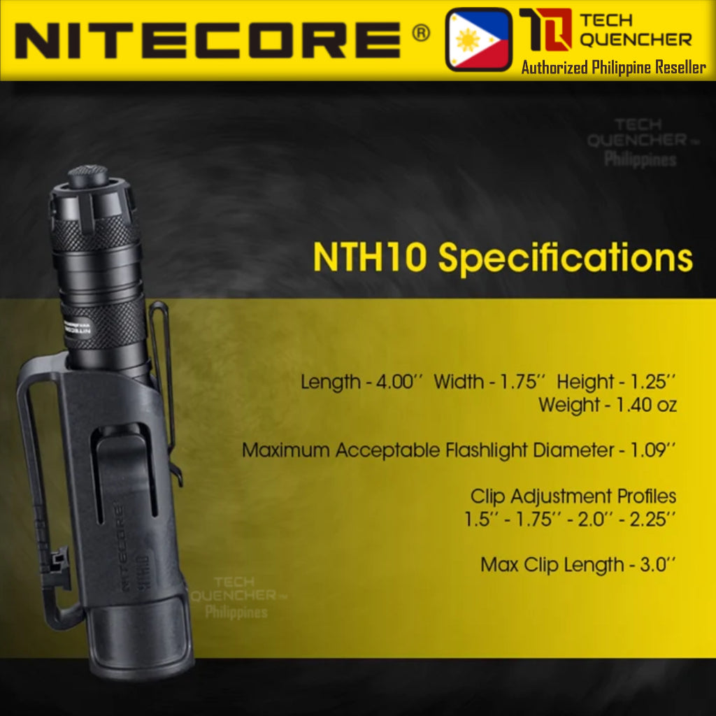 Nitecore NTH10 Holster -  Slim Profile Hard Holster -  Supports 1 inch - 25.4mm Diameter Flashlight