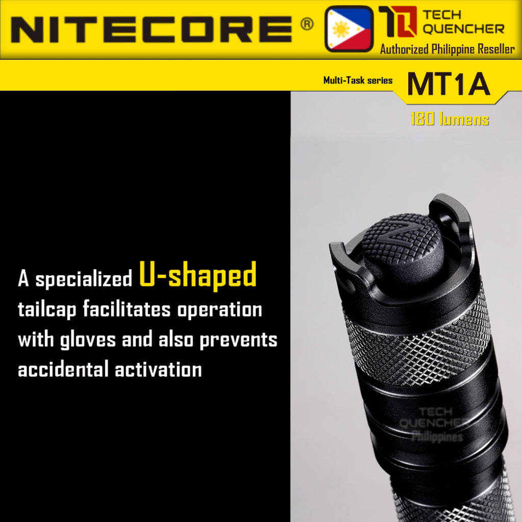 Nitecore MT1A Flashlight - 180 Lumens - AA Battery - Turbo Mode - 55grams - 60h runtime - IPX8