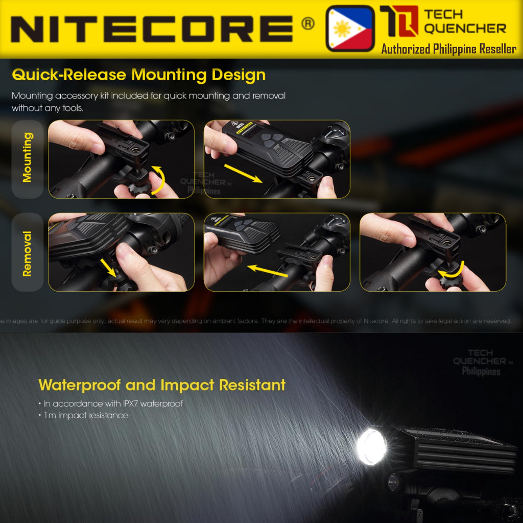 Nitecore BR35 Bike Light 1800 Lumens - Dual Beam - OLED - USB Rechargeable 6800mAh Battery - IPX7