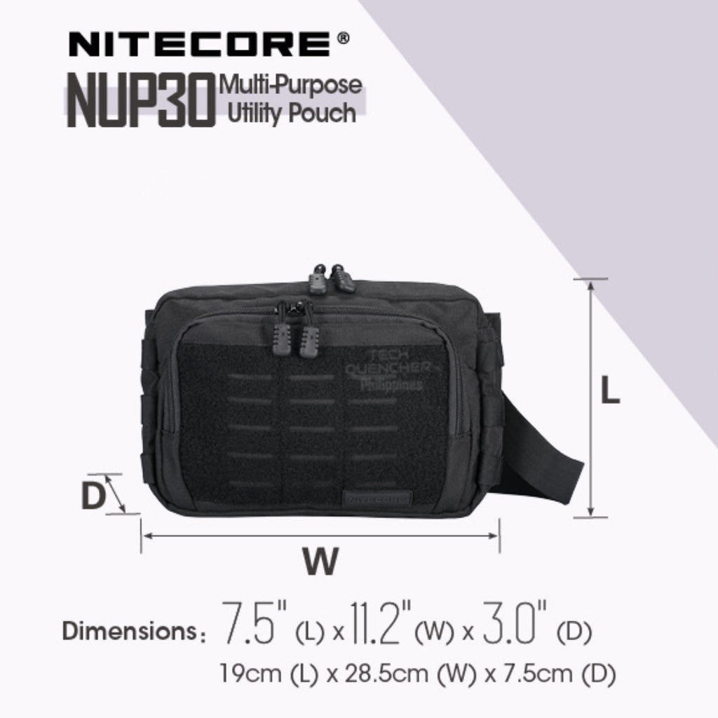 Nitecore NUP30 Utility Pouch - Cross Body Bag  - Molle System - 600D Fabric - EDC - Modular