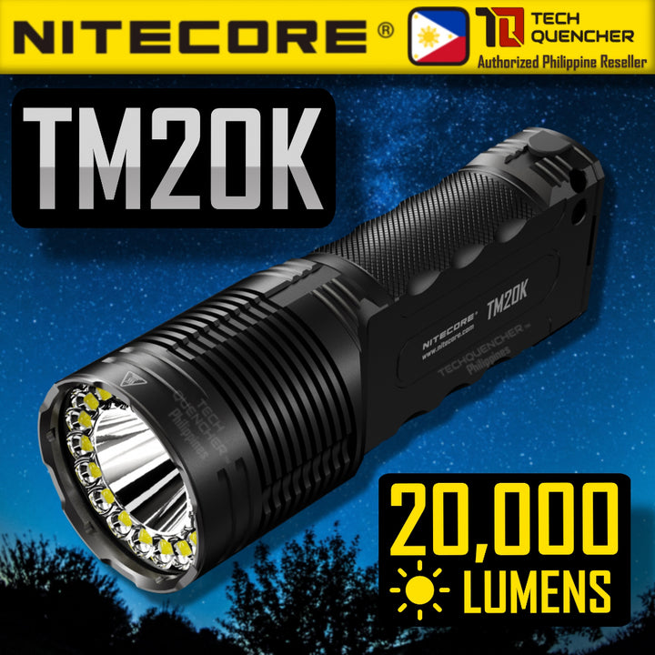 Nitecore TM20K Flashlight - 20000 Lumens - 9600mAh Battery - USB-C QC Charging - Tactical Searchlight