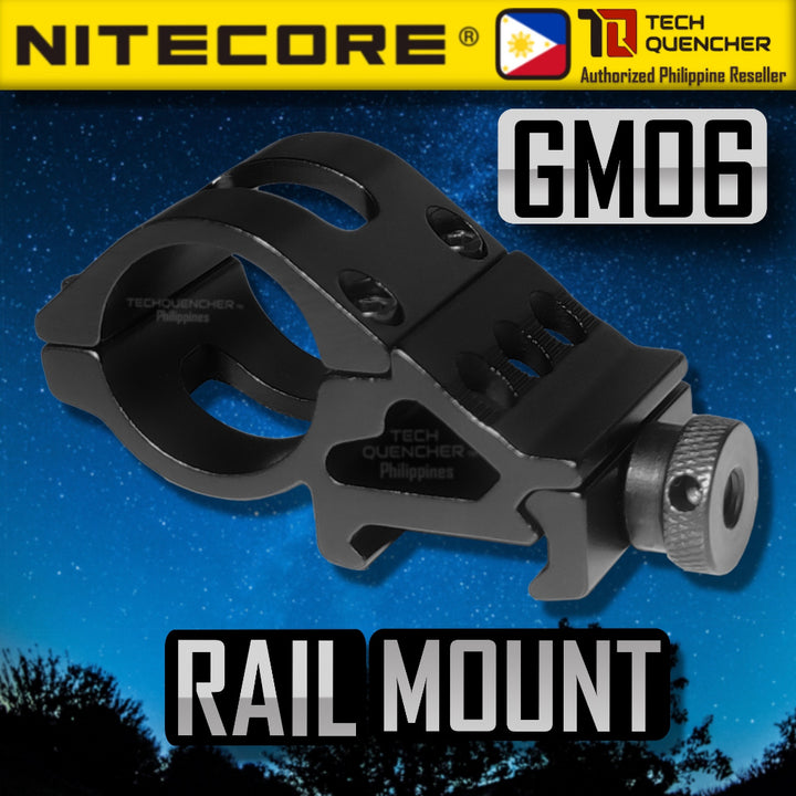 Nitecore GM06 Flashlight Holder - Rail Mount System - Supports 1 inch ( 25.4mm ) Diameter Flashlight