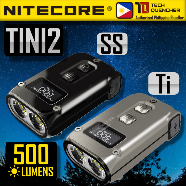 Nitecore Tini2 Special Edition - Ti and SS - Keychain Flashlight - 500 Lumens - 21.5g - OLED - USB-C