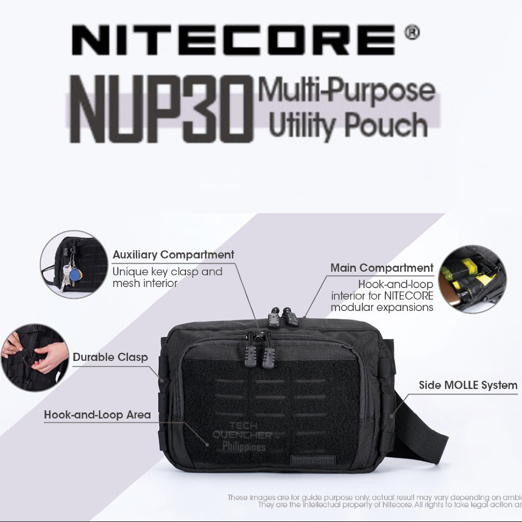 Nitecore NUP30 Utility Pouch - Cross Body Bag  - Molle System - 600D Fabric - EDC - Modular