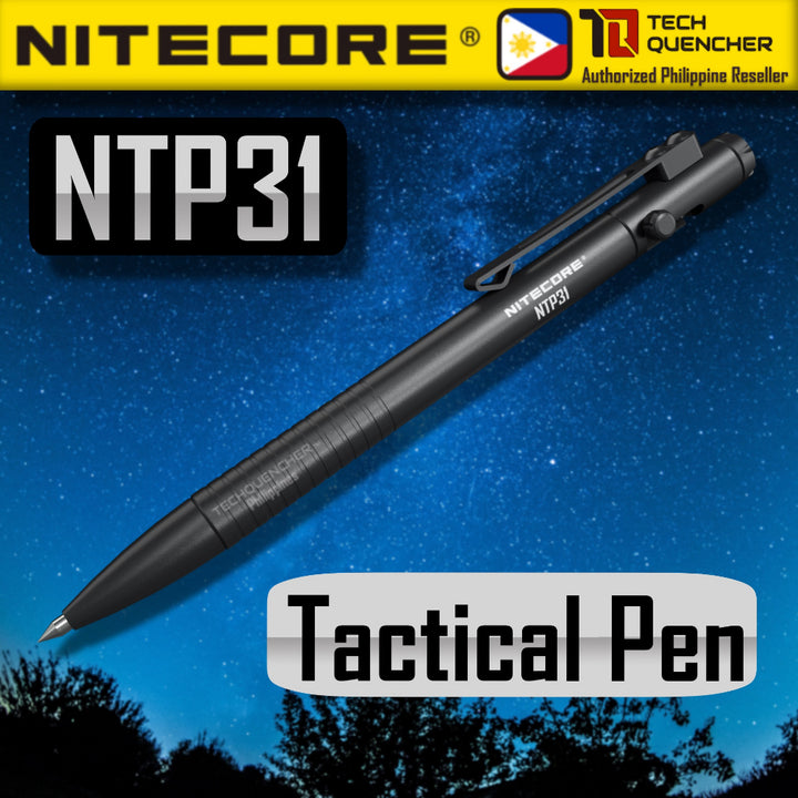 Nitecore NTP31 Tactical Pen - Bidirectional Bold Design - CNC Aluminum Alloy Body - Tungsten Tip