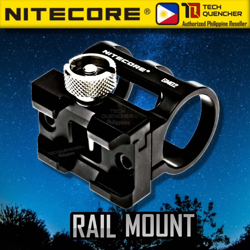 Nitecore GM02 Flashlight Holder - Rail Mount System - Supports 1 inch ( 25.4mm ) Diameter Flashlight