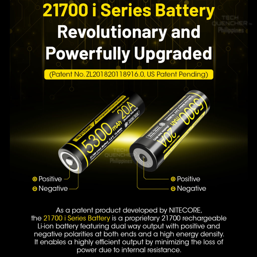 Nitecore NL2153HPi 5300mAh Battery - 20A - 21700 i Series High Drain - High Capacity Battery