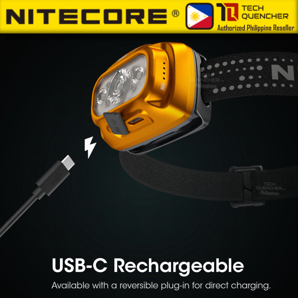 Nitecore NU31 Headlamp 550 Lumens - 95.5g -Triple Output - USB-C 1800mah Rechargeable Battery - IP66