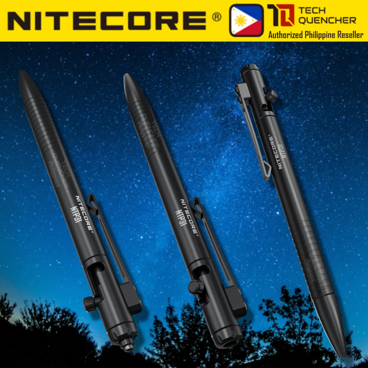 Nitecore NTP31 Tactical Pen - Bidirectional Bold Design - CNC Aluminum Alloy Body - Tungsten Tip