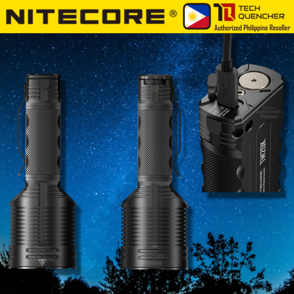 Nitecore TM20K Flashlight - 20000 Lumens - 9600mAh Battery - USB-C QC Charging - Tactical Searchlight