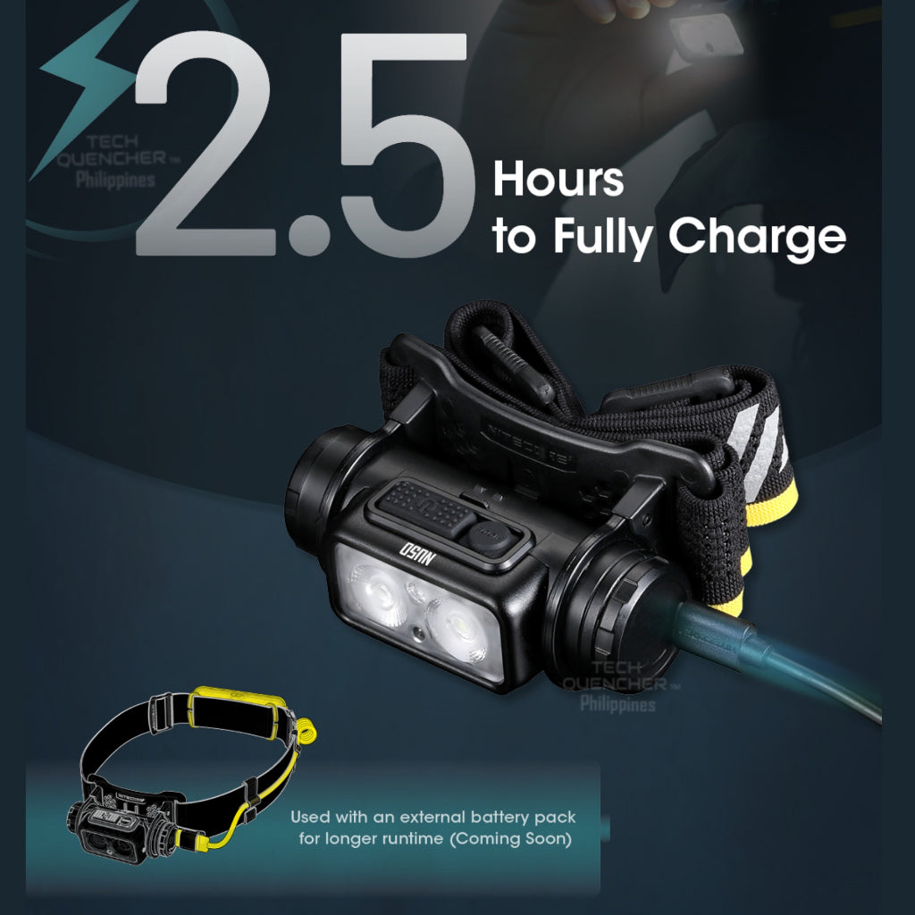 Nitecore NU50 Headlamp 1400 Lumens -146g -Dual Output - USB-C Rechargeable 4000mah Battery - IP68