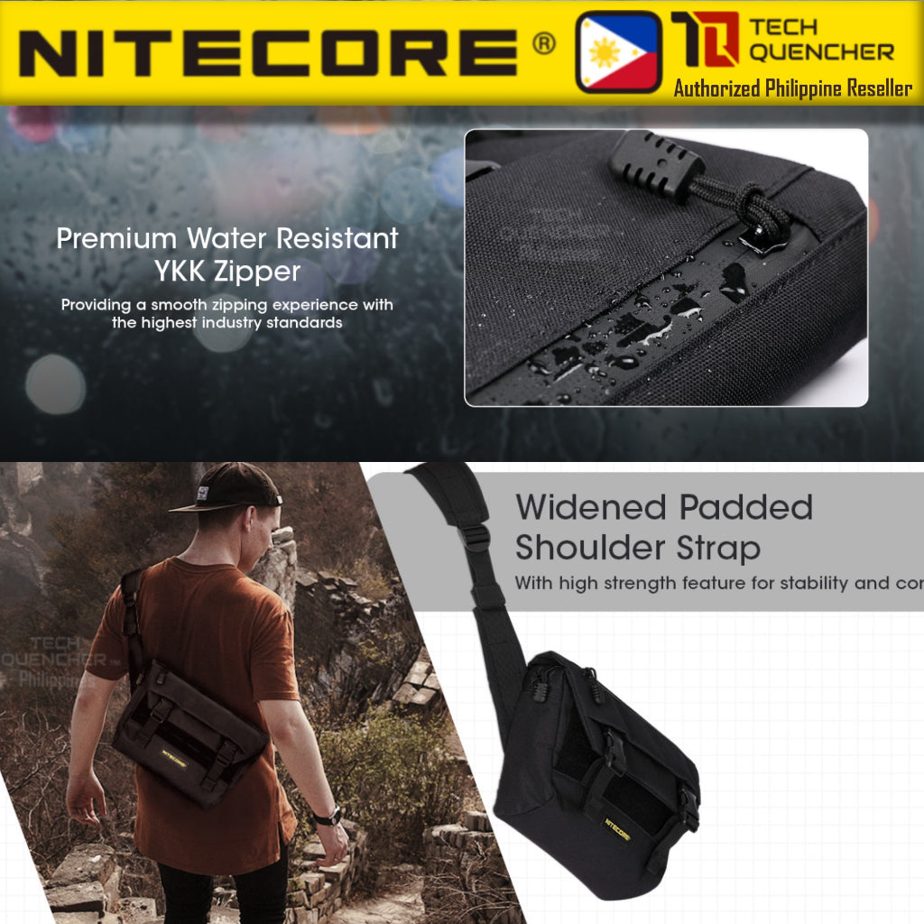 Nitecore SLB02 Sling Bag - Messenger Bag - 2L - Molle System - 500D Fabric - YKK Zipper - EDC - Ipad