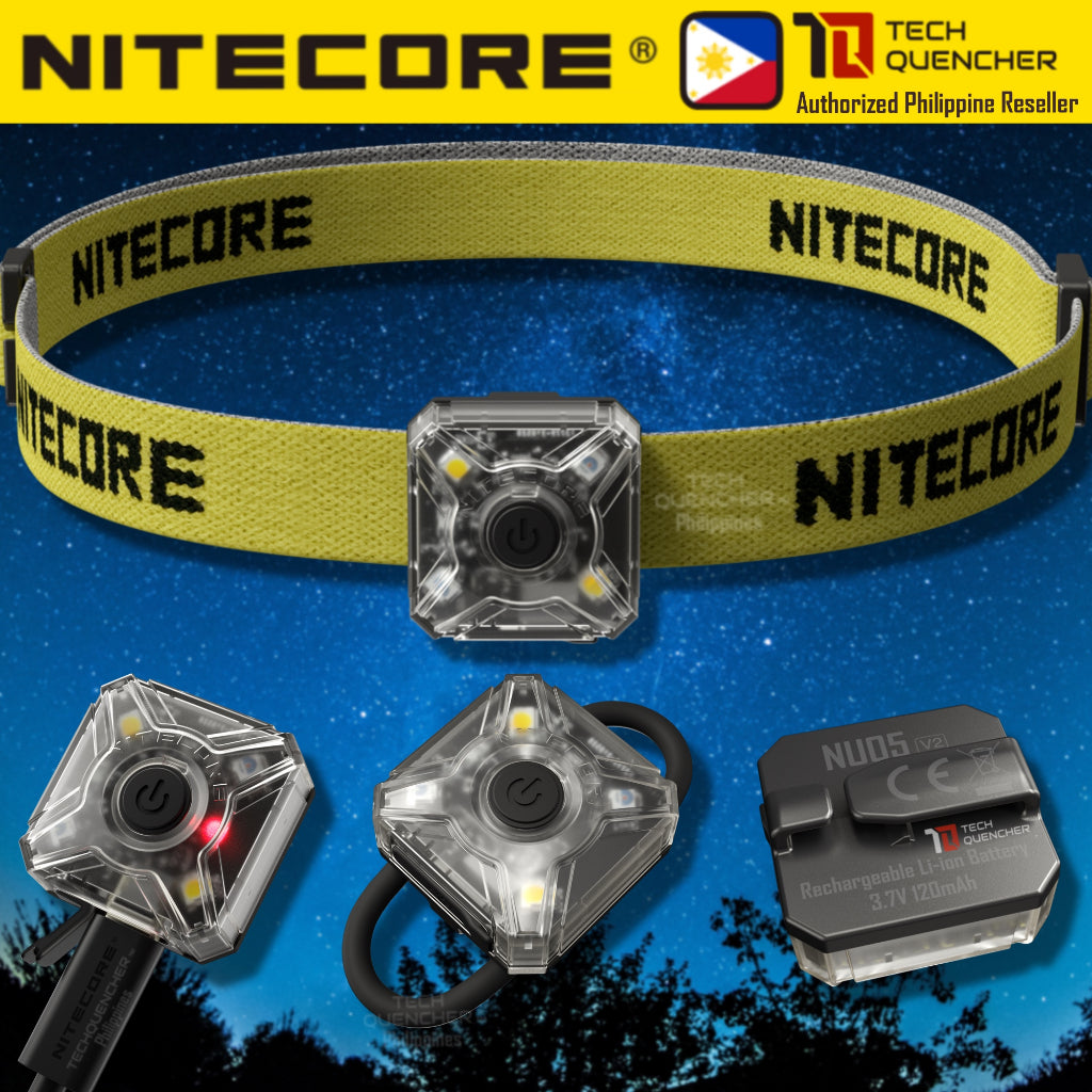 Nitecore NU05 V2 KIT - Multipurpose Package - Headlamp - Signal Light - Biking - USB-C - IP66