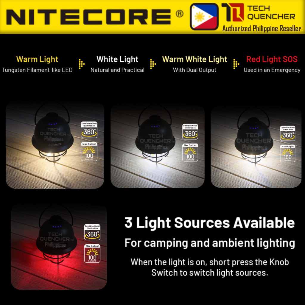 Nitecore LR40 Camping Light Lantern -65hour Runtime - 4000mah USB-C Rechargeable Battery - Powerbank