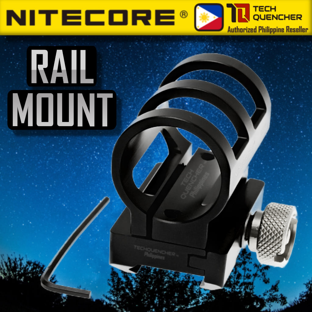 Nitecore GM02 Flashlight Holder - Rail Mount System - Supports 1 inch ( 25.4mm ) Diameter Flashlight