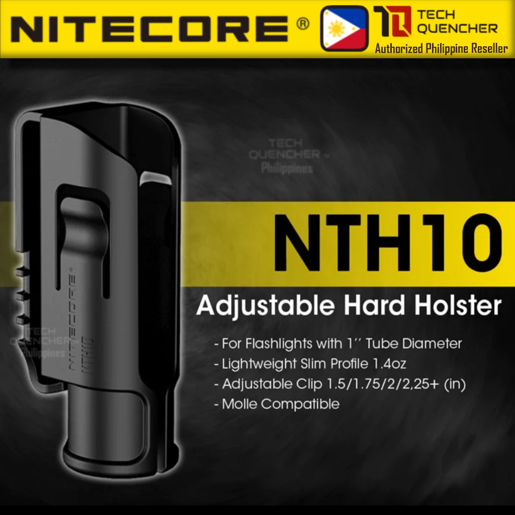 Nitecore NTH10 Holster -  Slim Profile Hard Holster -  Supports 1 inch - 25.4mm Diameter Flashlight